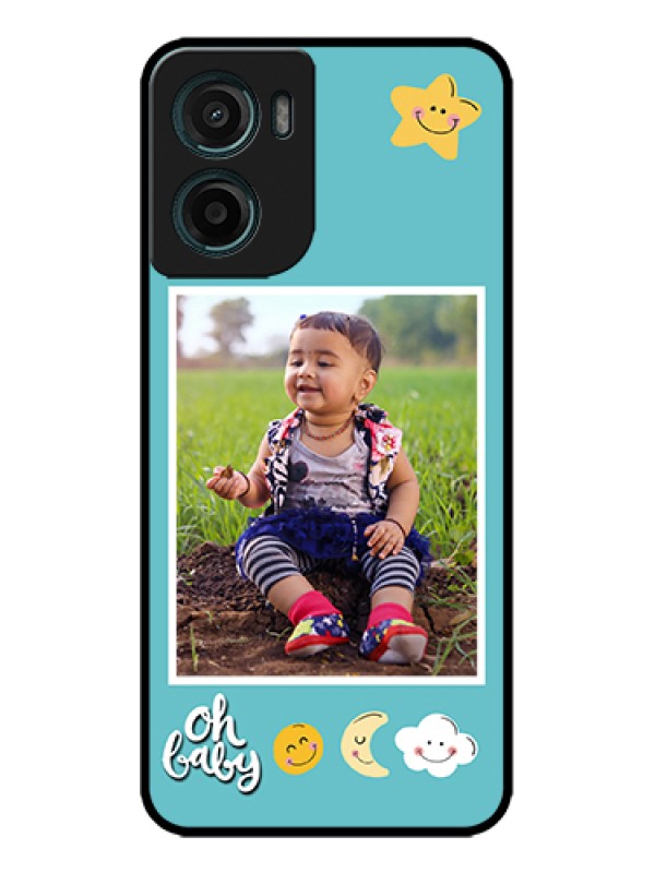 Custom Motorola G05 Custom Metal Phone Case - Smiley Kids Stars Design