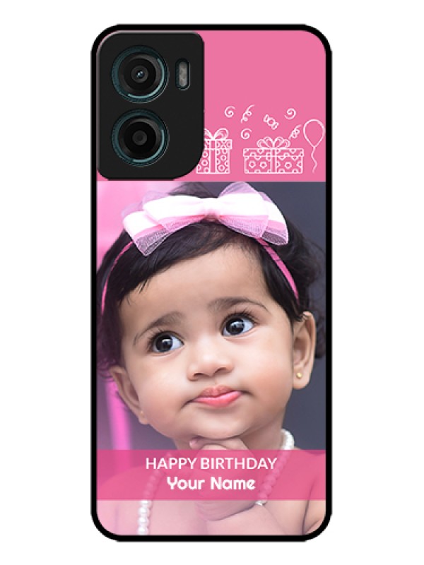 Custom Motorola G05 Custom Metal Phone Case - With Birthday Line Art Design