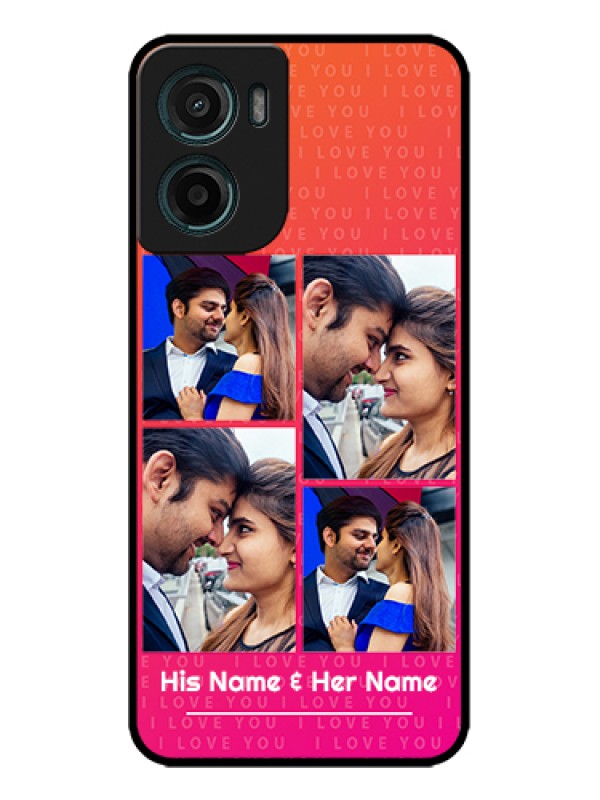 Custom Motorola G05 Custom Metal Phone Case - I Love You Pink Design