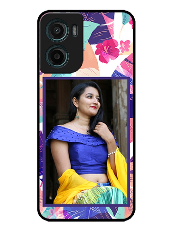 Custom Motorola G05 Custom Metal Phone Case - Abstract Floral Design