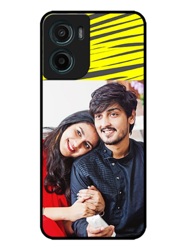 Custom Motorola G05 Custom Metal Phone Case - Yellow Abstract Design