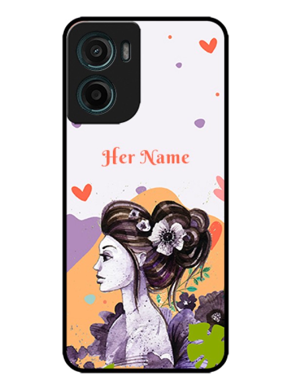 Custom Motorola G05 Custom Metal Phone Case - Woman And Nature Design