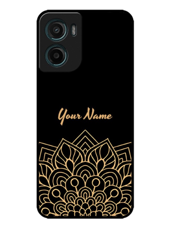 Custom Motorola G05 Custom Metal Phone Case - Golden Mandala Design
