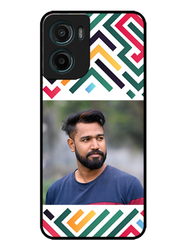 Custom Motorola G05 Custom Metal Phone Case - Colorful Maze Pattern Design