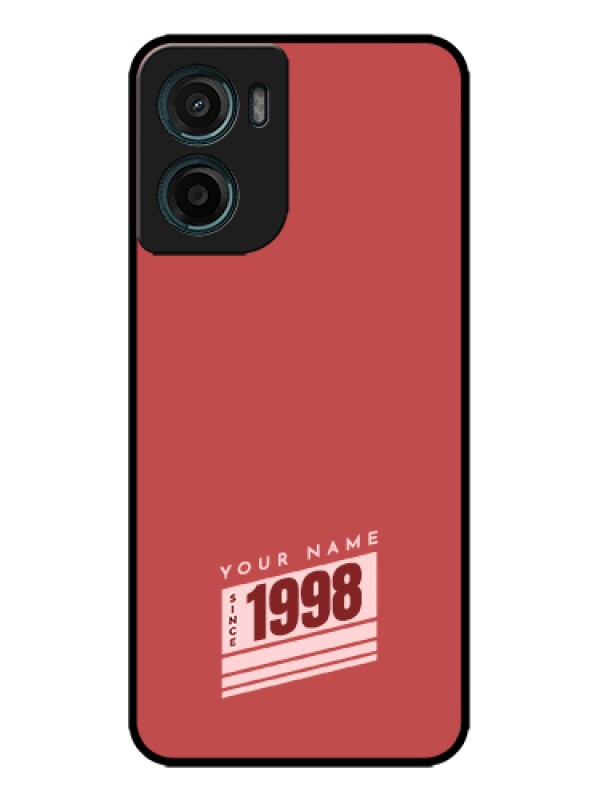 Custom Motorola G05 Custom Metal Phone Case - Red Custom Year Of Birth Design