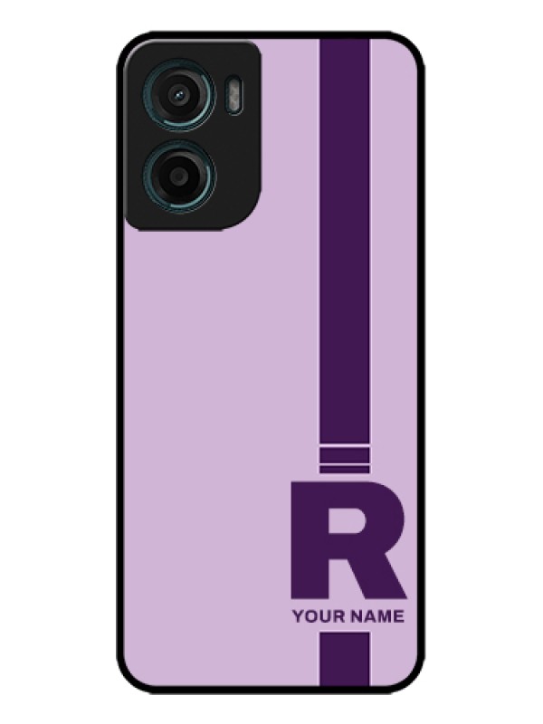 Custom Motorola G05 Custom Metal Phone Case - Simple Dual Tone Stripe With Name Design