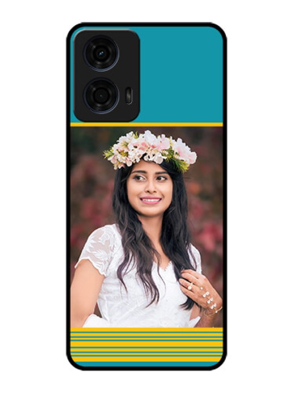 Custom Motorola G24 Power Custom Metal Phone CaseYellow and Blue Design