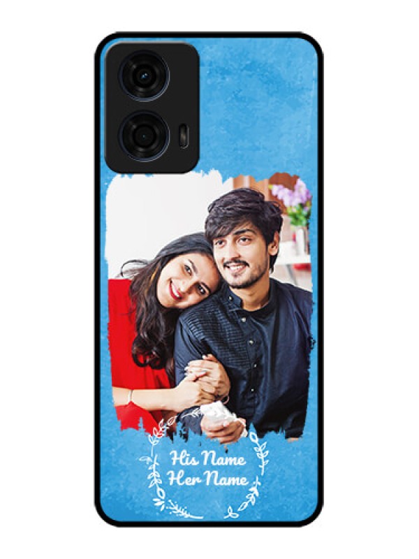 Custom Motorola G24 Power Custom Metal Phone CaseBlue Color Vintage Design