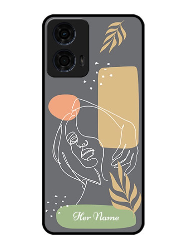 Custom Motorola G24 Power Custom Metal Phone CaseGazing Woman Line Art Design