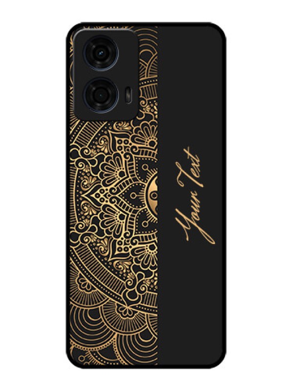 Custom Motorola G24 Power Custom Metal Phone CaseMandala Art With Custom Text Design