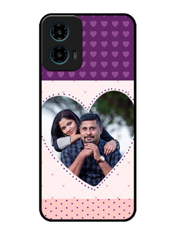 Custom Motorola G45 5G Custom Metal Phone Case - Violet Love Dots Design