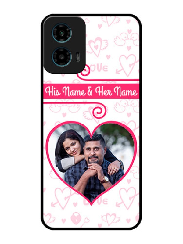 Custom Motorola G45 5G Custom Metal Phone Case - Heart Shape Love Design