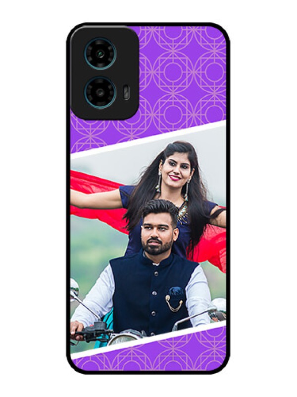 Custom Motorola G45 5G Custom Metal Phone Case - Violet Color Pattern Design