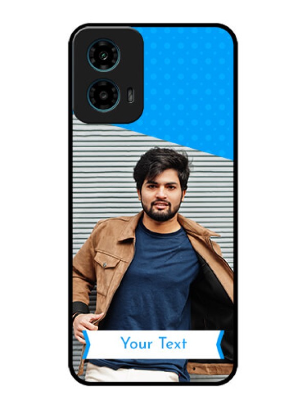 Custom Motorola G45 5G Custom Metal Phone Case - Simple Blue Color Design
