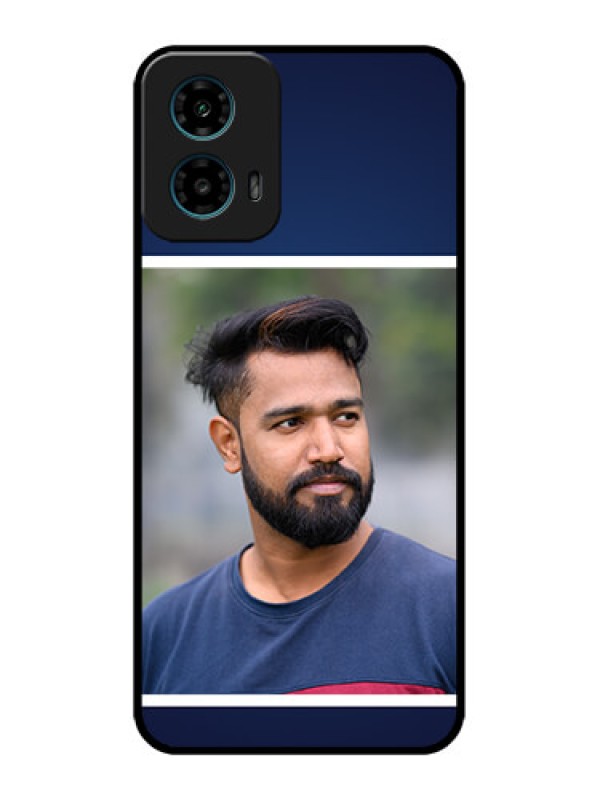 Custom Motorola G45 5G Custom Metal Phone Case - Simple Royal Blue Design