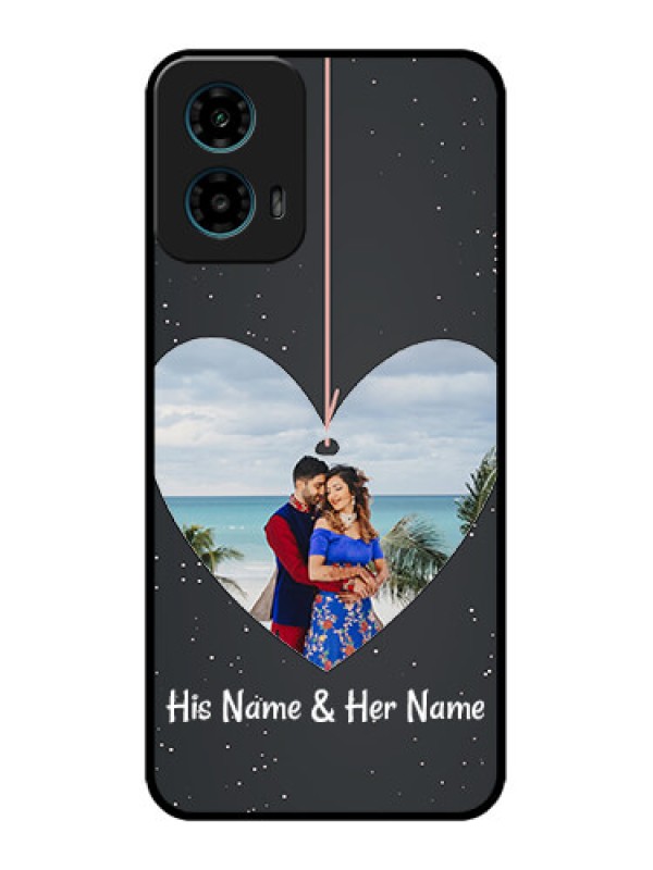 Custom Motorola G45 5G Custom Metal Phone Case - Hanging Heart Design