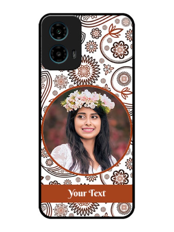 Custom Motorola G45 5G Custom Metal Phone Case - Abstract Flower Design