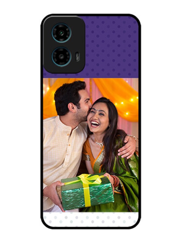 Custom Motorola G45 5G Custom Metal Phone Case - Violet Colored Pattern Design