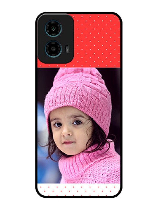 Custom Motorola G45 5G Custom Metal Phone Case - Red Pattern Design
