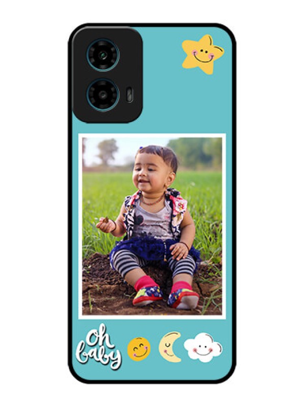 Custom Motorola G45 5G Custom Metal Phone Case - Smiley Kids Stars Design
