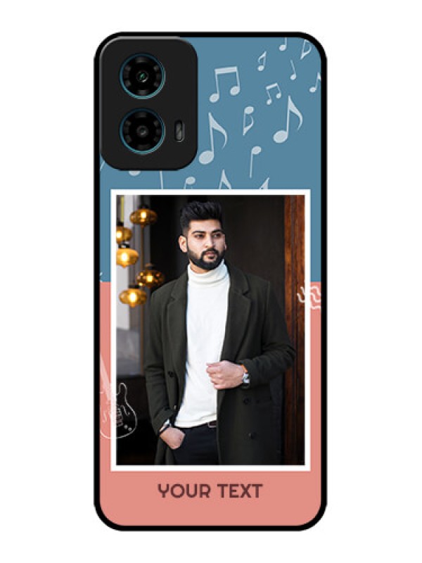Custom Motorola G45 5G Custom Metal Phone Case - With Color Musical Note Design