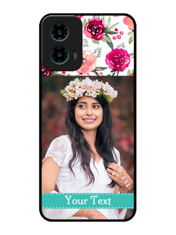 Custom Motorola G45 5G Custom Metal Phone Case - Water Colors Floral Design