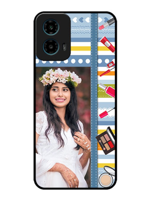 Custom Motorola G45 5G Custom Metal Phone Case - Makeup Icons Design