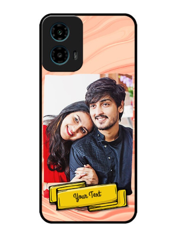 Custom Motorola G45 5G Custom Metal Phone Case - Marble Texture Design