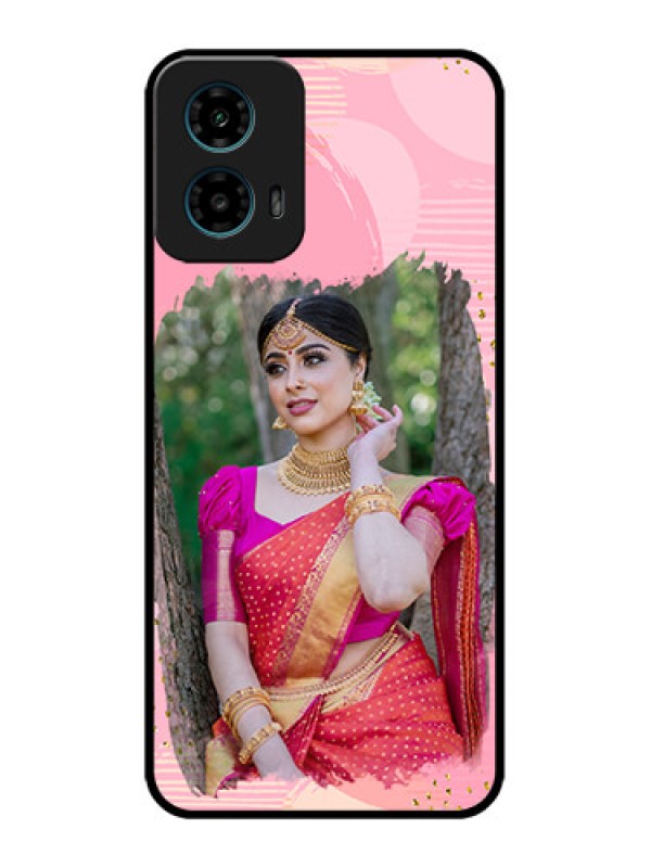 Custom Motorola G45 5G Custom Metal Phone Case - Gold Glitter Splash Design