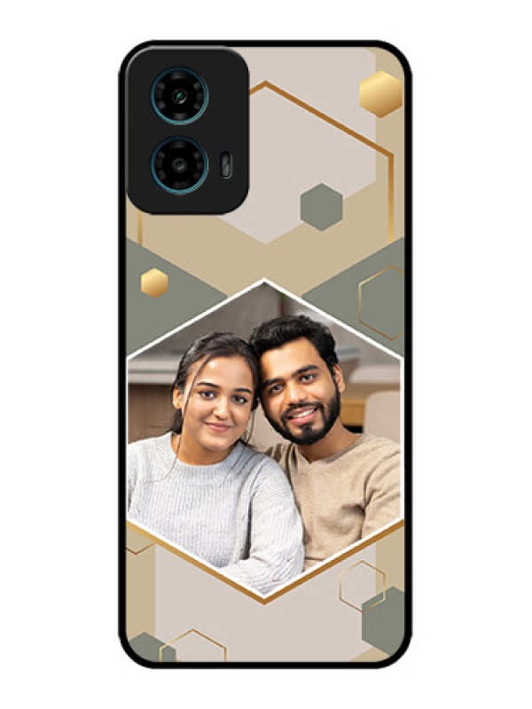 Custom Motorola G45 5G Custom Metal Phone Case - Stylish Hexagon Pattern Design