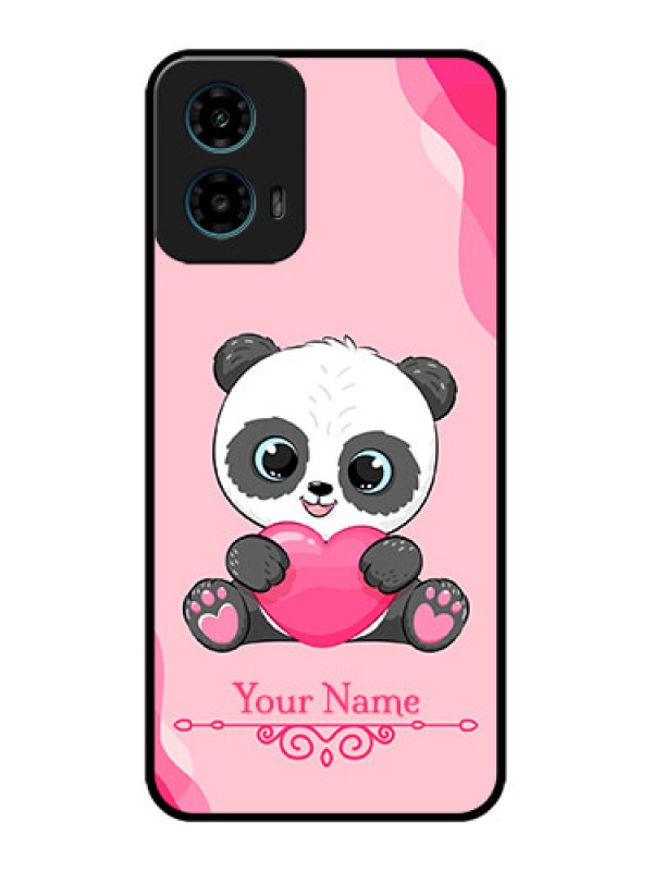 Custom Motorola G45 5G Custom Metal Phone Case - Cute Panda Design