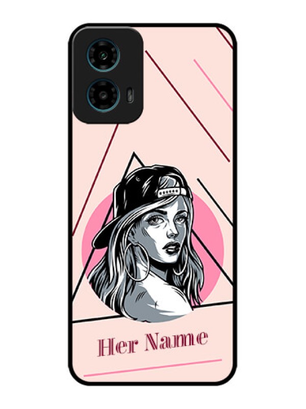 Custom Motorola G45 5G Custom Metal Phone Case - Rockstar Girl Design