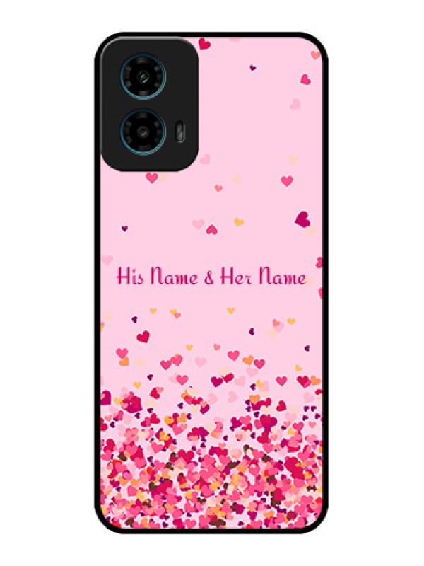 Custom Motorola G45 5G Custom Metal Phone Case - Floating Hearts Design
