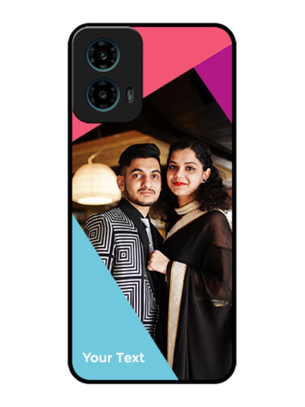 Custom Motorola G45 5G Custom Metal Phone Case - Stacked Triple Colour Design