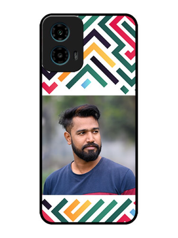 Custom Motorola G45 5G Custom Metal Phone Case - Colorful Maze Pattern Design