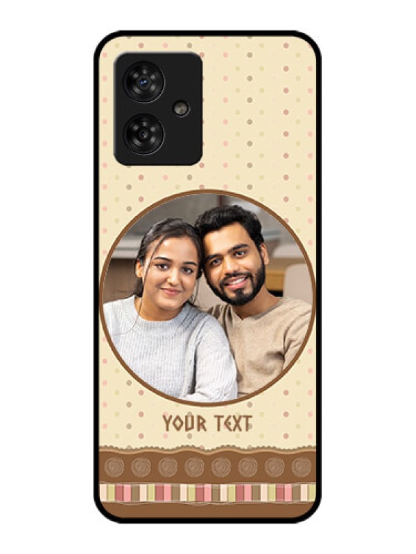 Custom Motorola G54 5G Custom Metal Phone CaseBrown Dotted Mobile Case Design
