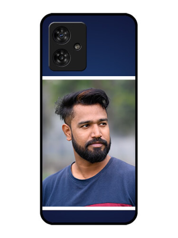 Custom Motorola G54 5G Custom Metal Phone CaseSimple Royal Blue Design