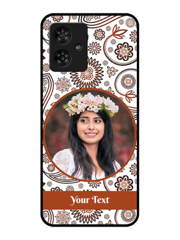 Custom Motorola G54 5G Custom Metal Phone CaseAbstract Flower Design