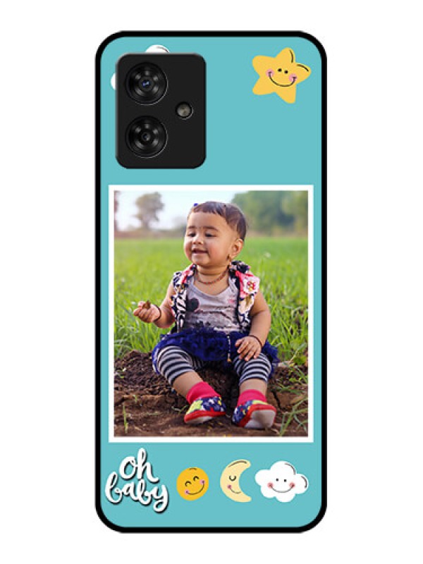 Custom Motorola G54 5G Custom Metal Phone CaseSmiley Kids Stars Design