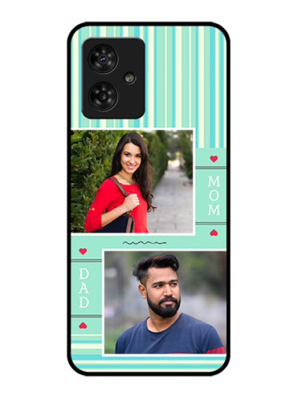 Custom Motorola G54 5G Custom Metal Phone CaseMom and Dad Pic Design
