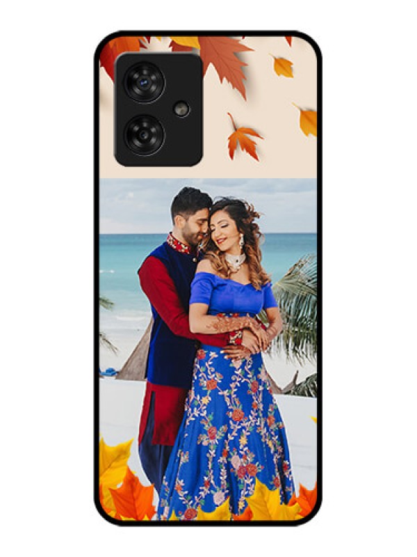 Custom Motorola G54 5G Custom Metal Phone CaseAutumn Maple Leaves Design