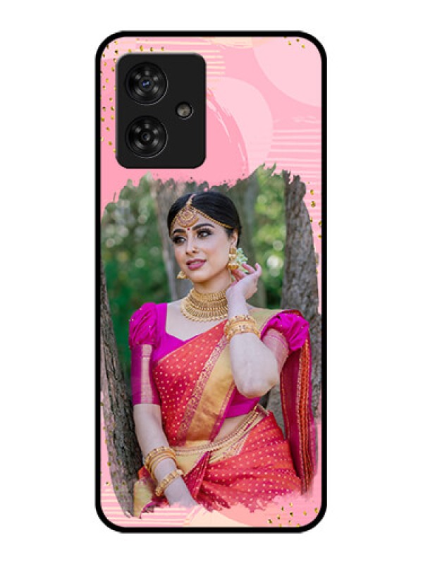 Custom Motorola G54 5G Custom Metal Phone CaseGold Glitter Splash Design