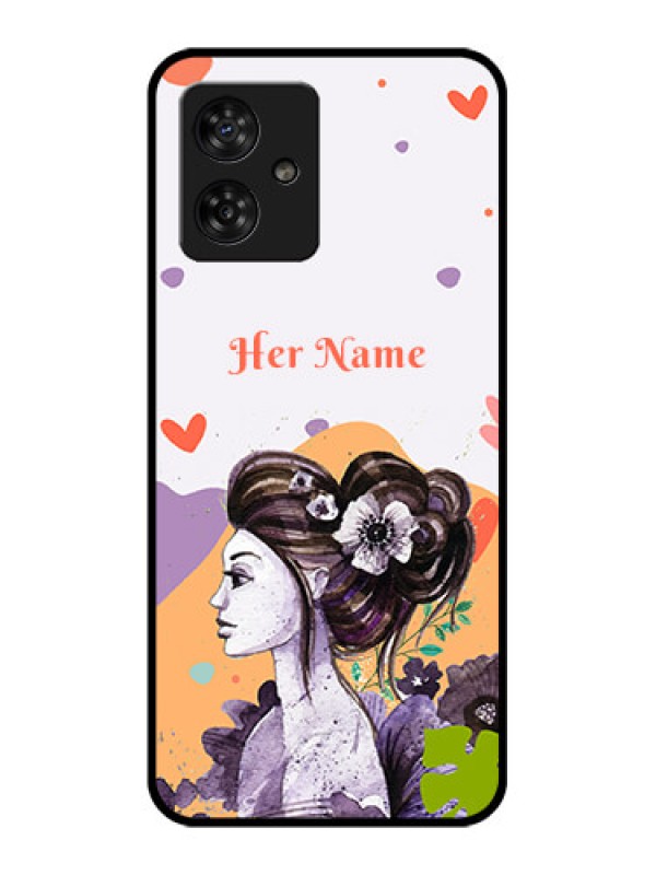 Custom Motorola G54 5G Custom Metal Phone CaseWoman And Nature Design