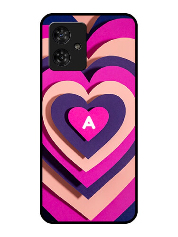 Custom Motorola G54 5G Custom Metal Phone CaseCute Heart Pattern Design