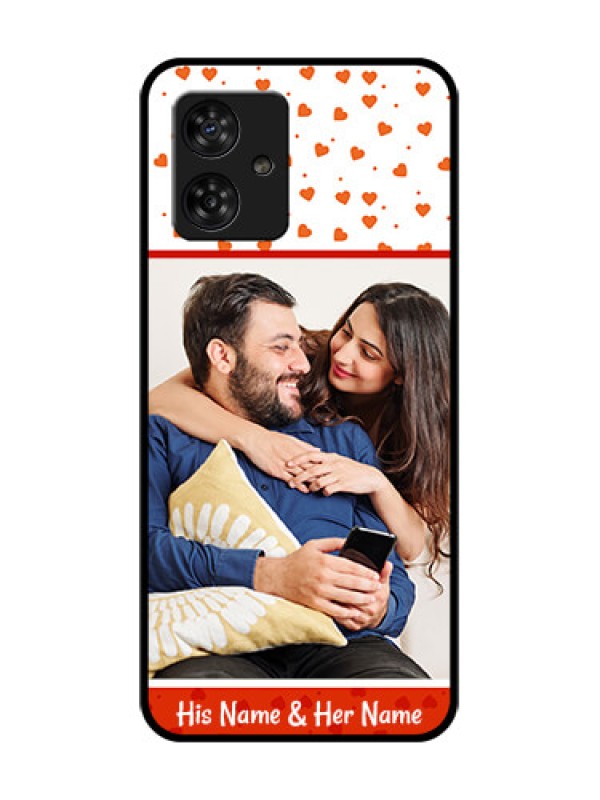 Custom Motorola Moto G64 5G Custom Metal Phone CaseOrange Love Symbol Design