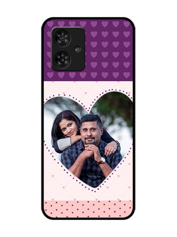 Custom Motorola Moto G64 5G Custom Metal Phone CaseViolet Love Dots Design