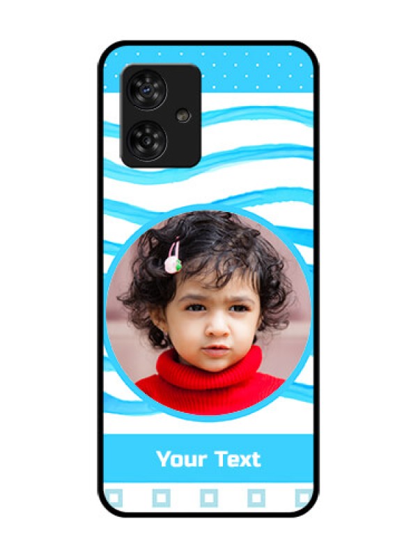 Custom Motorola Moto G64 5G Custom Metal Phone CaseSimple Blue Case Design