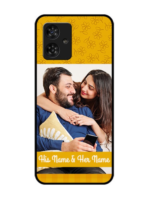 Custom Motorola Moto G64 5G Custom Metal Phone CaseYellow Floral Design