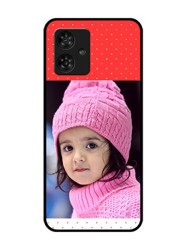 Custom Motorola Moto G64 5G Custom Metal Phone CaseRed Pattern Design