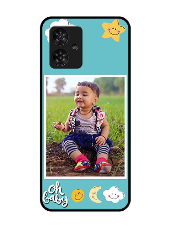 Custom Motorola Moto G64 5G Custom Metal Phone CaseSmiley Kids Stars Design